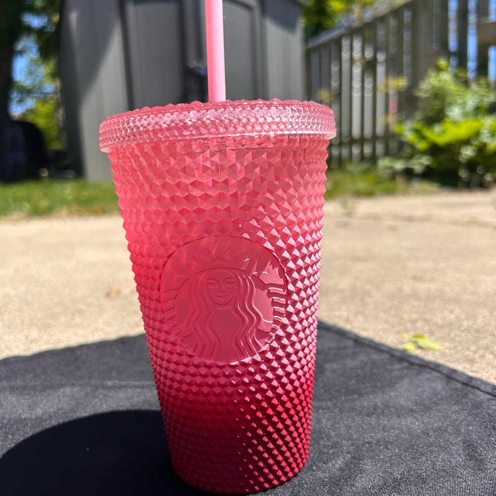 Holiday 2022 Starbucks Waxberry Blush Studded Cold Cup Drinkware